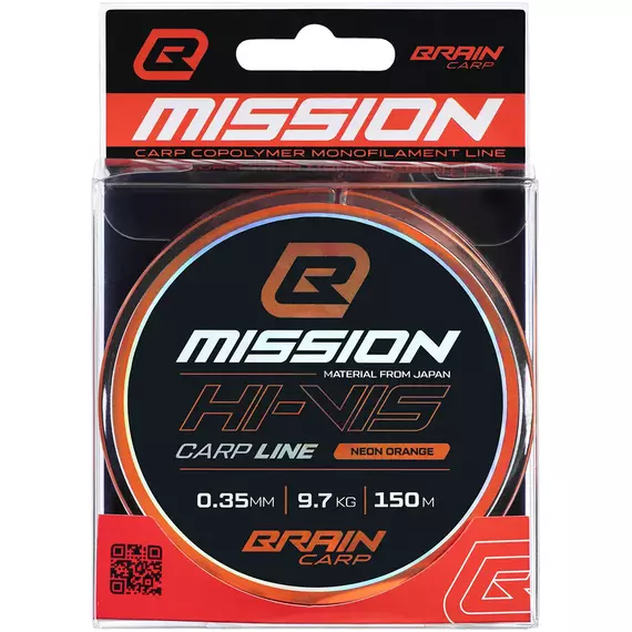 Волосінь Brain Mission Carp Line (Neon Orange) 150m 0.35mm 9.7kg, фото , изображение 2